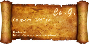 Csuport Géza névjegykártya